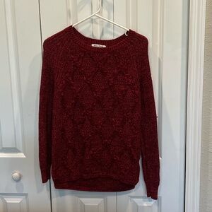 Burgundy Cable Knit Sweater